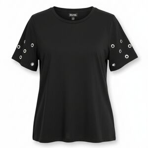 Michael Kors Black Eyelet Sleeve Women's Top